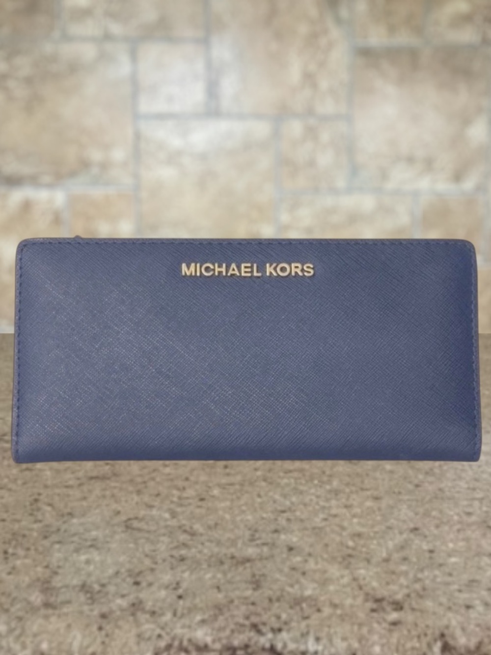 Michael Kors Card Case Carryall Wallet Navy Blue